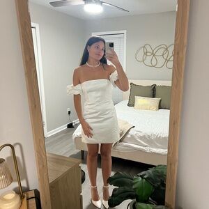 Elegant White Off-Shoulder Dress